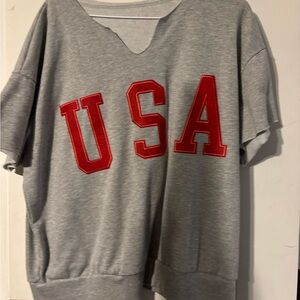Gray USA T Shitt with Red Letters